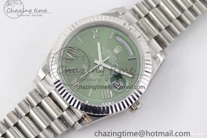 Edition Best 1:1 Dial Steel A2836 Date 40mm Green SS TWF on Roman Day Bracelet 904L SS 0130